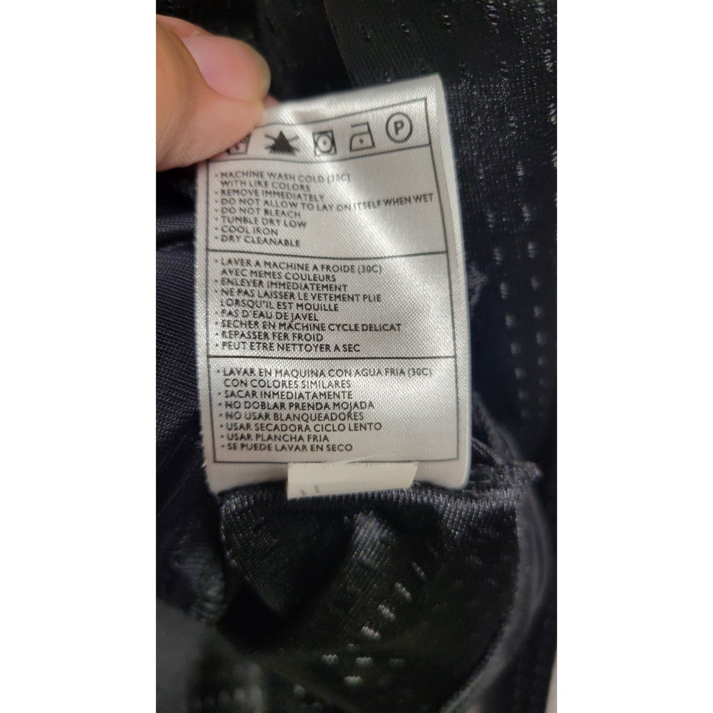 Nike Y2K Womens Lg Black White Stripe Zip-Up Hooded Mesh Like Jacket Street Wear - Picture 10 of 11